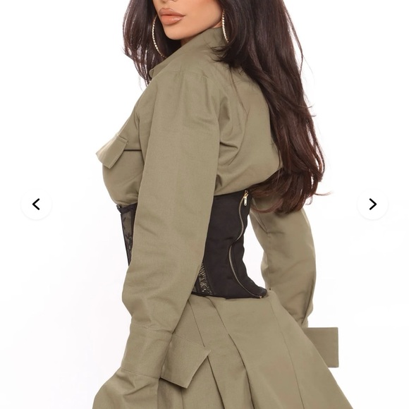 Fashion Nova Booked & Busy Olive Mini Dress Size Large READ - Picture 2 of 8